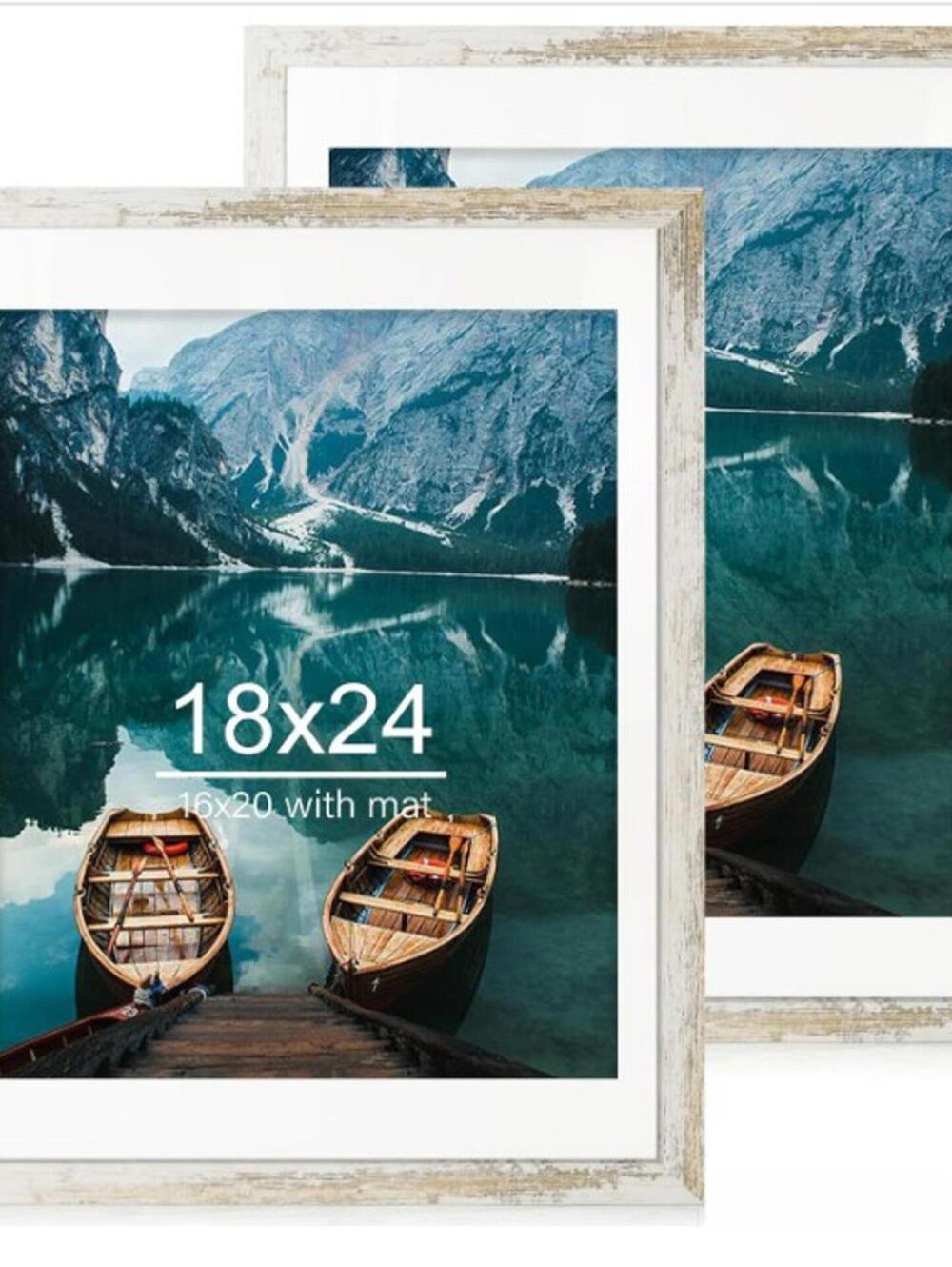 *2 PACK 18x24 PICTURE FRAMES-DISTRESSED WHITE